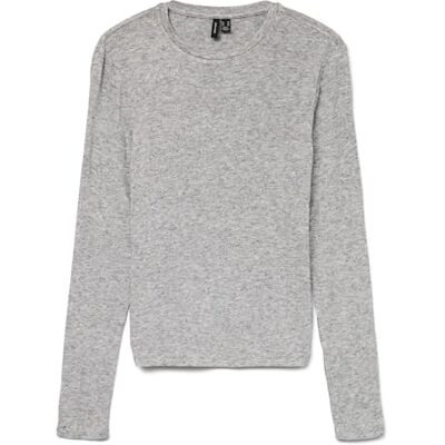 10316360-4585175 VERO MODA Vmannie Ls O-Neck Top JRS Noos, jasnoszary melanżowy, L 10316360-4585175 VERO MODA Vmannie Ls O-Neck Top JRS Noos, jasnoszary melanżowy, L