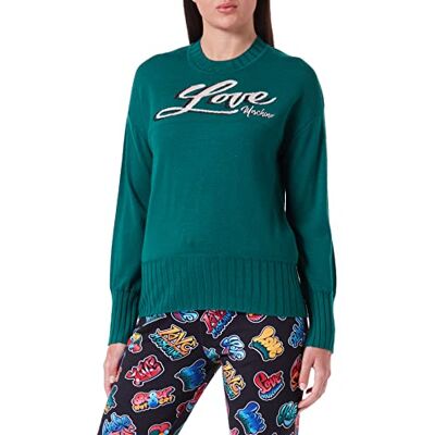 W S M20 11 X 1148 Love Moschino Damski sweter z długim rękawem Comfort Fit, zielony, 46 W S M20 11 X 1148 Love Moschino Damski sweter z długim rękawem Comfort Fit, zielony, 46