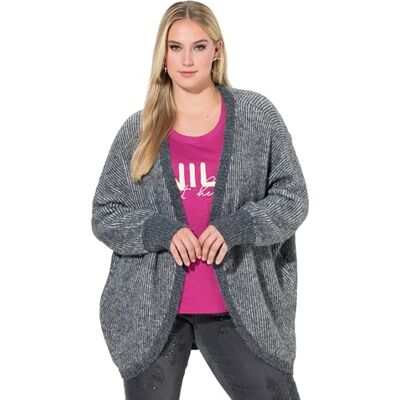 845205 Ulla Popken Damski duży rozmiar, duże rozmiary, plus size, kurtka z dzianiny z efektem dwukolorowym 845205 Ulla Popken Damski duży rozmiar, duże rozmiary, plus size, kurtka z dzianiny z efektem dwukolorowym