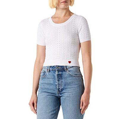 W S M53 10 X 0985 Love Moschino Damski, Cropped top, Optical White, 42, optical white, 42 W S M53 10 X 0985 Love Moschino Damski, Cropped top, Optical White, 42, optical white, 42