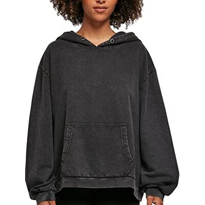 BY194 Build your Brand Damska bluza z kapturem z acidem, oversize, damska bluza z kapturem i kieszenią typu kangur, rozmiary XS-5XL, czarny, XS BY194 Build your Brand Damska bluza z kapturem z acidem, oversize, damska bluza z kapturem i kieszenią typu kangur, rozmiary XS-5XL, czarny, XS
