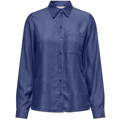 15363980-4910846 Onlcharis Life Ls Fitted Shirt WVN Cc, niebieski (Dark Blue Denim), M 15363980-4910846 Onlcharis Life Ls Fitted Shirt WVN Cc, niebieski (Dark Blue Denim), M
