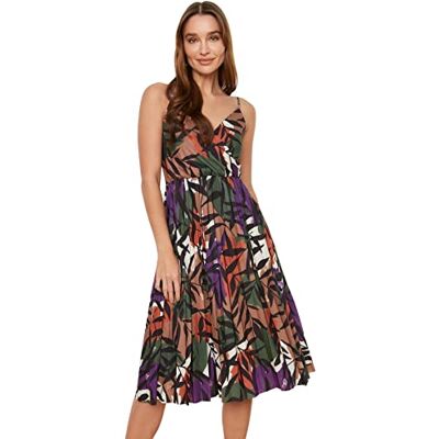 TWOSS20EL2729 Trendyol Women Line Regular Fit Knit Dress dla kobiet Midi A-Line Regular fit Sukienka z dzianiny, beżowy, XS TWOSS20EL2729 Trendyol Women Line Regular Fit Knit Dress dla kobiet Midi A-Line Regular fit Sukienka z dzianiny, beżowy, XS