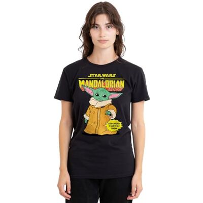 UKWT2-01-SRWS10158 Star Wars Koszulka damska Strong Grogu, czarna, XXL, Czarny, XXL UKWT2-01-SRWS10158 Star Wars Koszulka damska Strong Grogu, czarna, XXL, Czarny, XXL