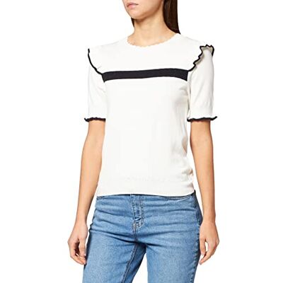 RHNU58A Naf Naf Damski sweter Mark, Ecru/Bleu Marin, XS RHNU58A Naf Naf Damski sweter Mark, Ecru/Bleu Marin, XS
