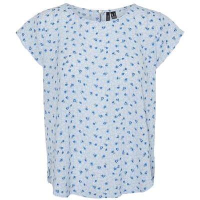 10286092-4439100 VERO MODA Damska bluzka Vmsaki Ss Zip Top AOP WVN Ga Noos z krótkim rękawem, Dutch Canal/Aop: ulrikke, L 10286092-4439100 VERO MODA Damska bluzka Vmsaki Ss Zip Top AOP WVN Ga Noos z krótkim rękawem, Dutch Canal/Aop: ulrikke, L