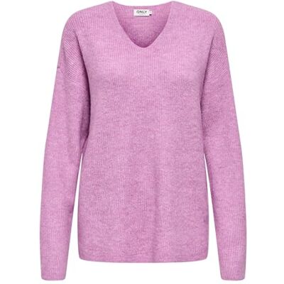 15204588-4920284 ONLY Onlcamilla dekolt w serek L/S sweter KNT Noos, Mauve Orchid, S 15204588-4920284 ONLY Onlcamilla dekolt w serek L/S sweter KNT Noos, Mauve Orchid, S