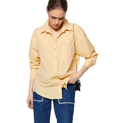 TWOAW20GO0115 Trendyol Damska basicowa koszula oversize z kołnierzem tkana, beżowa, 34, BEŻOWY, 60 TWOAW20GO0115 Trendyol Damska basicowa koszula oversize z kołnierzem tkana, beżowa, 34, BEŻOWY, 60