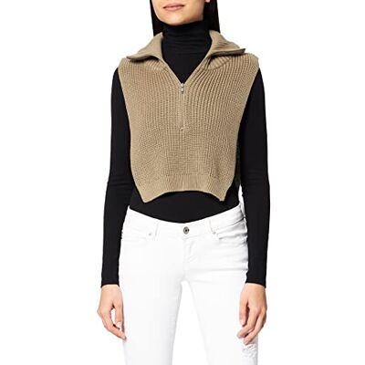 1018-007350 NA-KD Damski sweter z dzianiny z wysokim dekoltem, Khaki, XXS 1018-007350 NA-KD Damski sweter z dzianiny z wysokim dekoltem, Khaki, XXS
