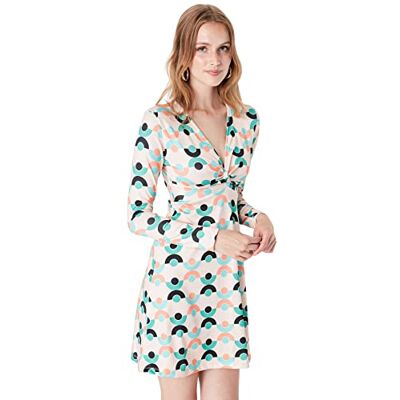 TWOAW23EL00376 Trendyol Damska mini sukienka z dzianiny regularnej, wielobarwny, M TWOAW23EL00376 Trendyol Damska mini sukienka z dzianiny regularnej, wielobarwny, M