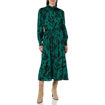 10507798 KAFFE damska koszula sukienka długie rękawy kieszenie pas długość midi swobodny krój, Czarny/Awenturyna Lew, 32 10507798 KAFFE damska koszula sukienka długie rękawy kieszenie pas długość midi swobodny krój, Czarny/Awenturyna Lew, 32