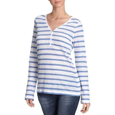KAIA STP HENLEY_1M80240635 Tommy Hilfiger Damska koszula/koszulka z długim rękawem, , Biały (100_classic White/Bayswater), 36 KAIA STP HENLEY_1M80240635 Tommy Hilfiger Damska koszula/koszulka z długim rękawem, , Biały (100_classic White/Bayswater), 36