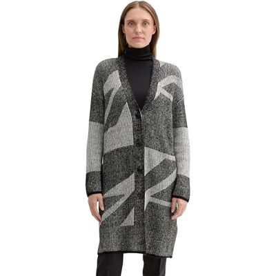 1044071 TOM TAILOR Damski kardigan z dzianiny, 37004 Black Plaited Structure Knit, M 1044071 TOM TAILOR Damski kardigan z dzianiny, 37004 Black Plaited Structure Knit, M