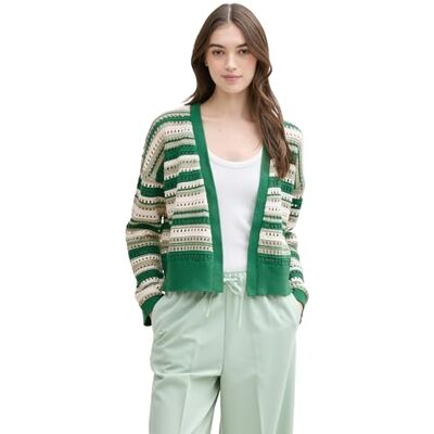 1045620 TOM TAILOR Denim Damski kardigan z dzianiny, 37160 Green Mint Stripe, L 1045620 TOM TAILOR Denim Damski kardigan z dzianiny, 37160 Green Mint Stripe, L