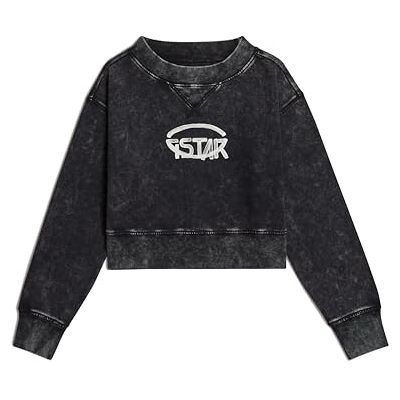D23350 G-Star RAW Vintage Cropped Logo luźna bluza, Czarny (Dk Black Gd -d249-b564), L D23350 G-Star RAW Vintage Cropped Logo luźna bluza, Czarny (Dk Black Gd -d249-b564), L