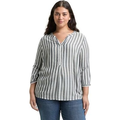 1024917 TOM TAILOR Damski bluzka w paski , 21395 Offwhite Navy Vertical Stripe, 54 Duże rozmiary 1024917 TOM TAILOR Damski bluzka w paski , 21395 Offwhite Navy Vertical Stripe, 54 Duże rozmiary