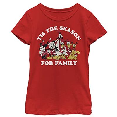 DNMC0257-30001004 Disney Characters Family Season Girl's Solid Crew Tee, Red, XS, czerwony, XS DNMC0257-30001004 Disney Characters Family Season Girl's Solid Crew Tee, Red, XS, czerwony, XS