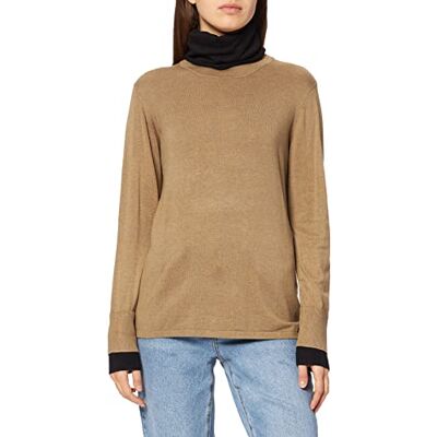 18-10159-00-9137 Timezone Damski dwuwarstwowy sweter turtleneck, Karmelowy, beżowy melanż, XXL 18-10159-00-9137 Timezone Damski dwuwarstwowy sweter turtleneck, Karmelowy, beżowy melanż, XXL