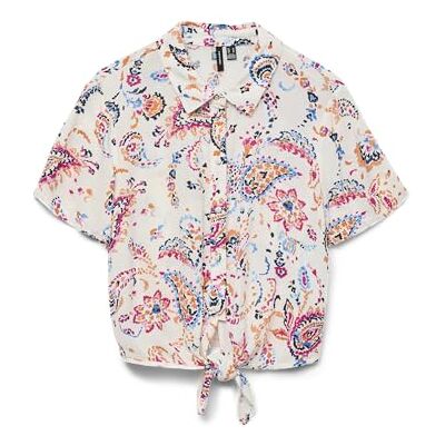 10303694-4690970 Vmmenny Tie Ss Shirt WVN Ga, Cloud Dancer, M 10303694-4690970 Vmmenny Tie Ss Shirt WVN Ga, Cloud Dancer, M
