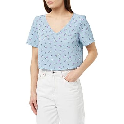 27023868 NOISY MAY Damska koszulka Nmclara S/S dekolt w serek S* T Shirt, Cerulean/Aop: kwiat, S 27023868 NOISY MAY Damska koszulka Nmclara S/S dekolt w serek S* T Shirt, Cerulean/Aop: kwiat, S
