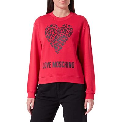W 6 306 54 M 4055 Love Moschino Damska bluza o regularnym kroju z maxi zwierzęcym sercem i logo, czerwony, 38 W 6 306 54 M 4055 Love Moschino Damska bluza o regularnym kroju z maxi zwierzęcym sercem i logo, czerwony, 38
