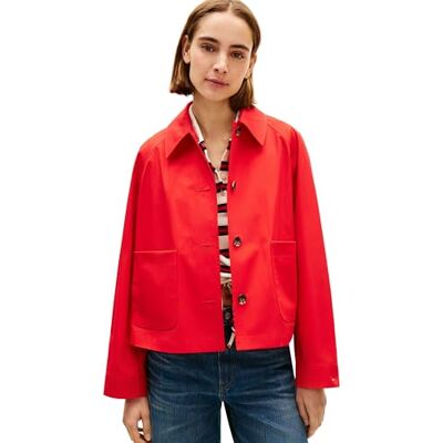 WW0WW49585SNEXXS Tommy Hilfiger Damska bawełniana krótka kurtka WW0WW49585, pomarańczowa, XXS WW0WW49585SNEXXS Tommy Hilfiger Damska bawełniana krótka kurtka WW0WW49585, pomarańczowa, XXS