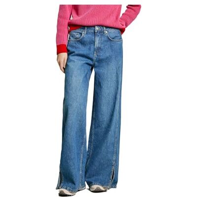 PL205001200028 Pepe Jeans Damskie dżinsy z szerokimi nogawkami Mw Slit, Niebieski (denim), 28W / 32L PL205001200028 Pepe Jeans Damskie dżinsy z szerokimi nogawkami Mw Slit, Niebieski (denim), 28W / 32L