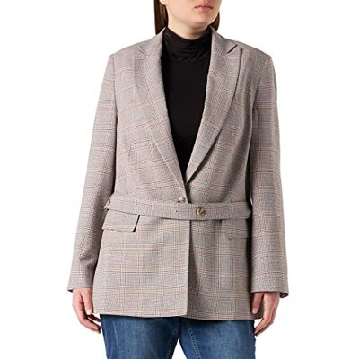 730009-31387 Gerry Weber Marynarka damska z długim rękawem, Niebieski Karo, 40 730009-31387 Gerry Weber Marynarka damska z długim rękawem, Niebieski Karo, 40