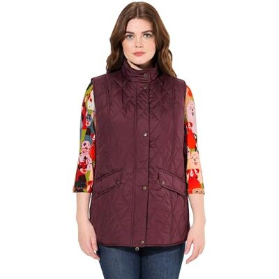 821171 Ulla Popken Damska kamizelka pikowana, duże rozmiary, plus size, wodoodporna, podszewka bażanta, bez rękawów, czerwony (Weinrot), 50-52 821171 Ulla Popken Damska kamizelka pikowana, duże rozmiary, plus size, wodoodporna, podszewka bażanta, bez rękawów, czerwony (Weinrot), 50-52