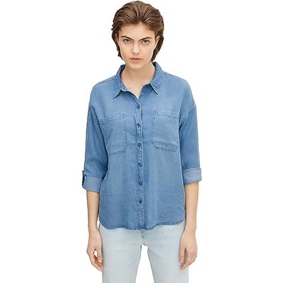 4063879610080 TOM TAILOR Denim Damski Koszula oversized Denim 1024141, 10110 Blue Denim, M 4063879610080 TOM TAILOR Denim Damski Koszula oversized Denim 1024141, 10110 Blue Denim, M