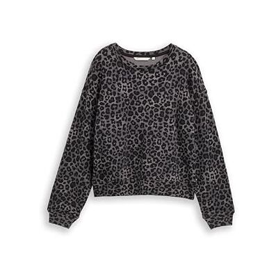 1044665 TOM TAILOR Denim Damska bluza basic, oversized, 38904 Grey Tonal Leo Print, XS 1044665 TOM TAILOR Denim Damska bluza basic, oversized, 38904 Grey Tonal Leo Print, XS