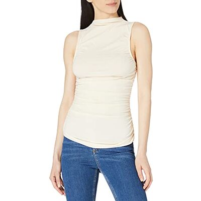 1660-000547 NA-KD Damska sukienka bez rękawów z dżerseju w stylu casual, Jasny beż, S 1660-000547 NA-KD Damska sukienka bez rękawów z dżerseju w stylu casual, Jasny beż, S