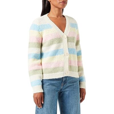 17139856 PIECES PCNATASHA LS Knit Cardigan NOOS BC, Birch/Stripes:airy Blue-flan-rose Shadow-swamp, M 17139856 PIECES PCNATASHA LS Knit Cardigan NOOS BC, Birch/Stripes:airy Blue-flan-rose Shadow-swamp, M