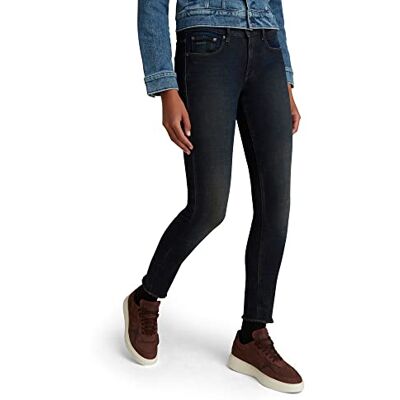 D20059-C051-C777 G-STAR RAW Damskie dżinsy skinny 3301 ze średnią talią, Niebieski (noszony w Moss C051-c777), 27W / 34L D20059-C051-C777 G-STAR RAW Damskie dżinsy skinny 3301 ze średnią talią, Niebieski (noszony w Moss C051-c777), 27W / 34L