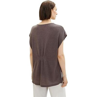 1038726 TOM TAILOR Damska koszulka top z rozcięciami, 32251-Dark Mineral Grey, L 1038726 TOM TAILOR Damska koszulka top z rozcięciami, 32251-Dark Mineral Grey, L