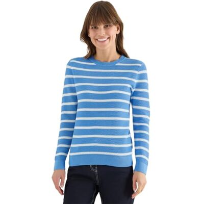 B303575 CECIL Sweter w paski Fountain Blue XXL B303575 CECIL Sweter w paski Fountain Blue XXL