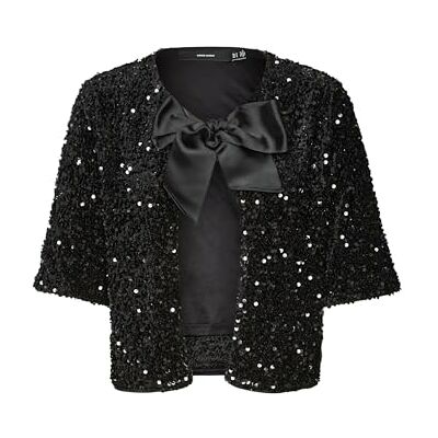10321288 VERO MODA VMETTA 2/4 krótki kardigan JRS PRM, czarny, XS 10321288 VERO MODA VMETTA 2/4 krótki kardigan JRS PRM, czarny, XS