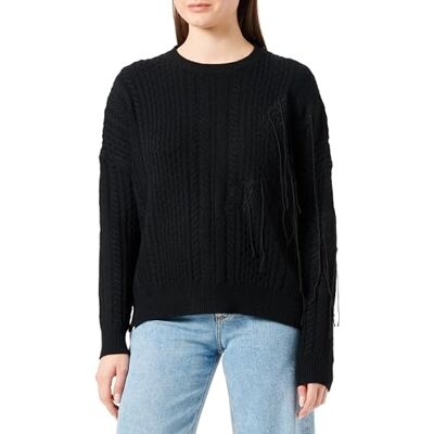 DK3570.000.G23528 Replay Sweter damski z krótkim rękawem, 098 BLACK, XL DK3570.000.G23528 Replay Sweter damski z krótkim rękawem, 098 BLACK, XL