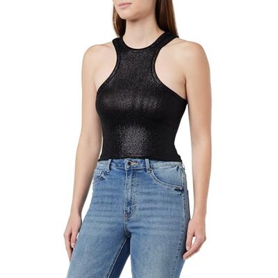 W3070 .000.23577 Replay Damski top z frędzlami, czarny (Black 030), M, 030 Czarny, M W3070 .000.23577 Replay Damski top z frędzlami, czarny (Black 030), M, 030 Czarny, M