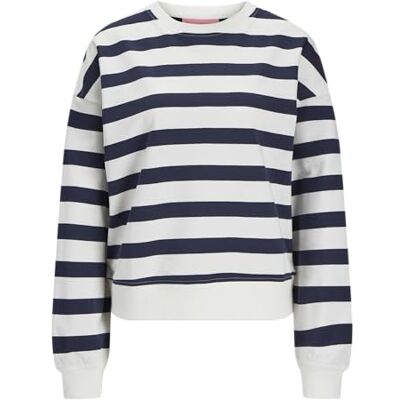 12272640-4705305 Jxalfa Stripe Rlx Ls Crew Swt Ln, Vanilla Ice, L 12272640-4705305 Jxalfa Stripe Rlx Ls Crew Swt Ln, Vanilla Ice, L