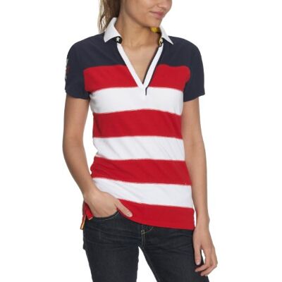 CASEY POLO_1H80240805 Tommy Hilfiger Damska koszulka/koszulka polo, , Wielokolorowy (696_signal red/Multi), 38 CASEY POLO_1H80240805 Tommy Hilfiger Damska koszulka/koszulka polo, , Wielokolorowy (696_signal red/Multi), 38