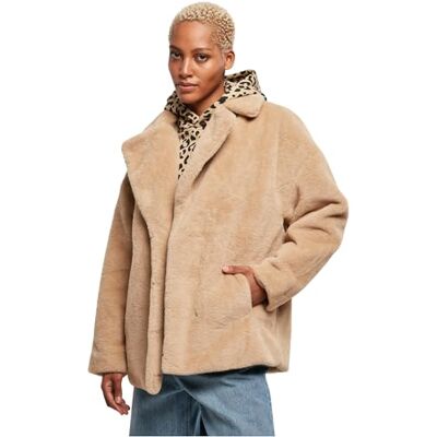 TB5434 Urban Classics Damska kurtka damska Lapel Teddy Jacket, beżowy (Unionbei), S TB5434 Urban Classics Damska kurtka damska Lapel Teddy Jacket, beżowy (Unionbei), S