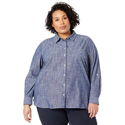 J7RMC530-458-S Tommy Hilfiger Damska koszula typu Roll Tab Chambray Button J7RMC530-458-S Tommy Hilfiger Damska koszula typu Roll Tab Chambray Button