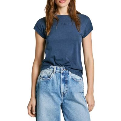 PL505952576XS Pepe Jeans Damska koszulka Felice, niebieska, XS, Niebieski (sprany granatowy), XS PL505952576XS Pepe Jeans Damska koszulka Felice, niebieska, XS, Niebieski (sprany granatowy), XS