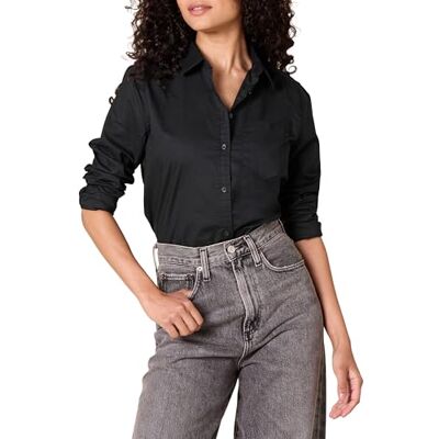 AE181654-Bla-M Amazon Essentials Damska koszula popelinowa z długim rękawem, zapinana na guziki, czarna, M AE181654-Bla-M Amazon Essentials Damska koszula popelinowa z długim rękawem, zapinana na guziki, czarna, M