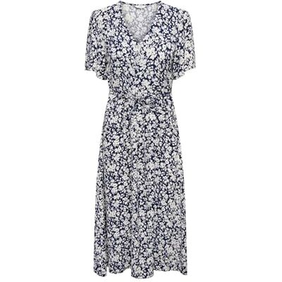 15323675 ONLY Sukienka damska Onlhalia S/S Midi WVN Noos sukienka midi, granatowy, XS 15323675 ONLY Sukienka damska Onlhalia S/S Midi WVN Noos sukienka midi, granatowy, XS