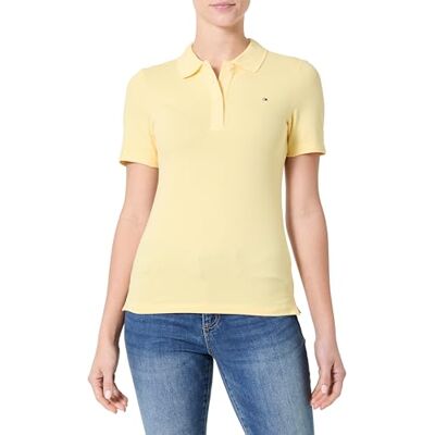 WW0WW43225ZF0S TOMMY HILFIGER Damska koszulka polo 1985 SLIM PIQUE SS WW0WW43225, żółta, S, Żółty (Citronella), S WW0WW43225ZF0S TOMMY HILFIGER Damska koszulka polo 1985 SLIM PIQUE SS WW0WW43225, żółta, S, Żółty (Citronella), S