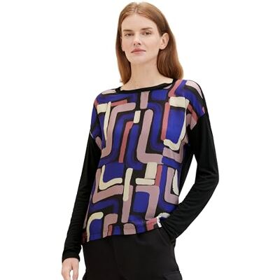 1039085 TOM TAILOR Damska koszulka z długim rękawem, 33970 Black Abstract Design, XXS 1039085 TOM TAILOR Damska koszulka z długim rękawem, 33970 Black Abstract Design, XXS