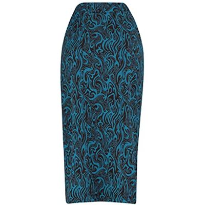 TWOAW23ET00186 Trendyol Damska spódnica mini bodycon, dzianinowa, niebieska, S, NIEBIESKI, S TWOAW23ET00186 Trendyol Damska spódnica mini bodycon, dzianinowa, niebieska, S, NIEBIESKI, S