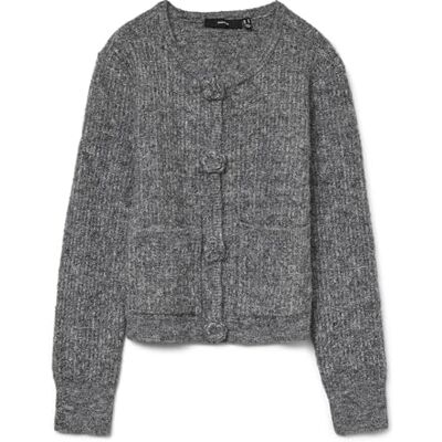 10331445-4799376 VERO MODA Vmblossom Ls O-Neck Kardigan Boo, Medium Grey Melange, S 10331445-4799376 VERO MODA Vmblossom Ls O-Neck Kardigan Boo, Medium Grey Melange, S